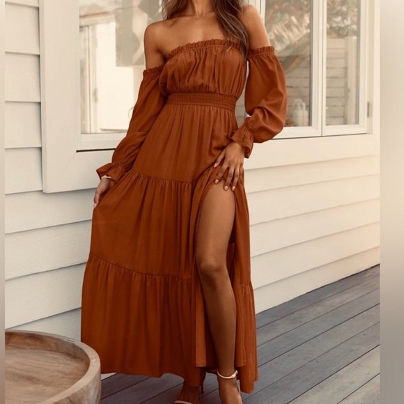 Zesica Maxi Dress in Caramel. 🍁NWT! - Picture 1 of 4
